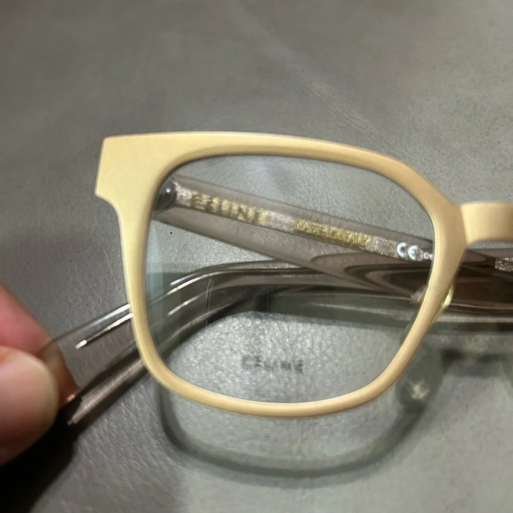 CELINE CL41456 Titanium Gold Square Eyeglasses Made in Italy w/ Case